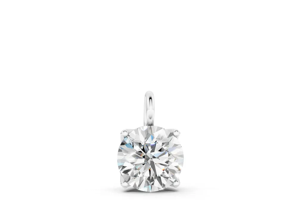 Solitaire Diamond Pendant in 18K White Gold