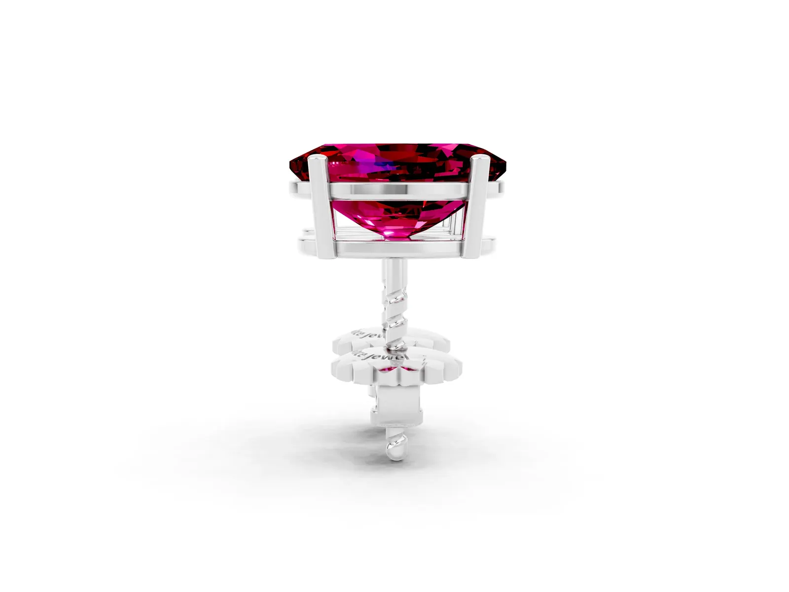 Oval Cut Garnet Stud Earrings Platinum