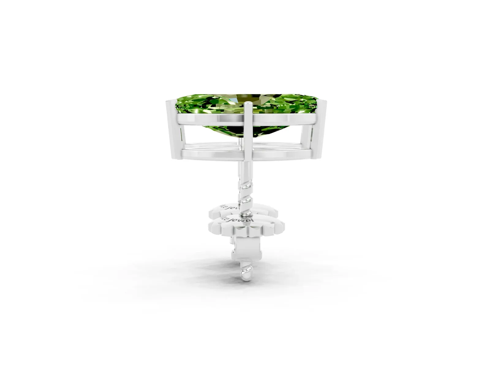 Marquise Cut Peridot Stud Earrings Silver