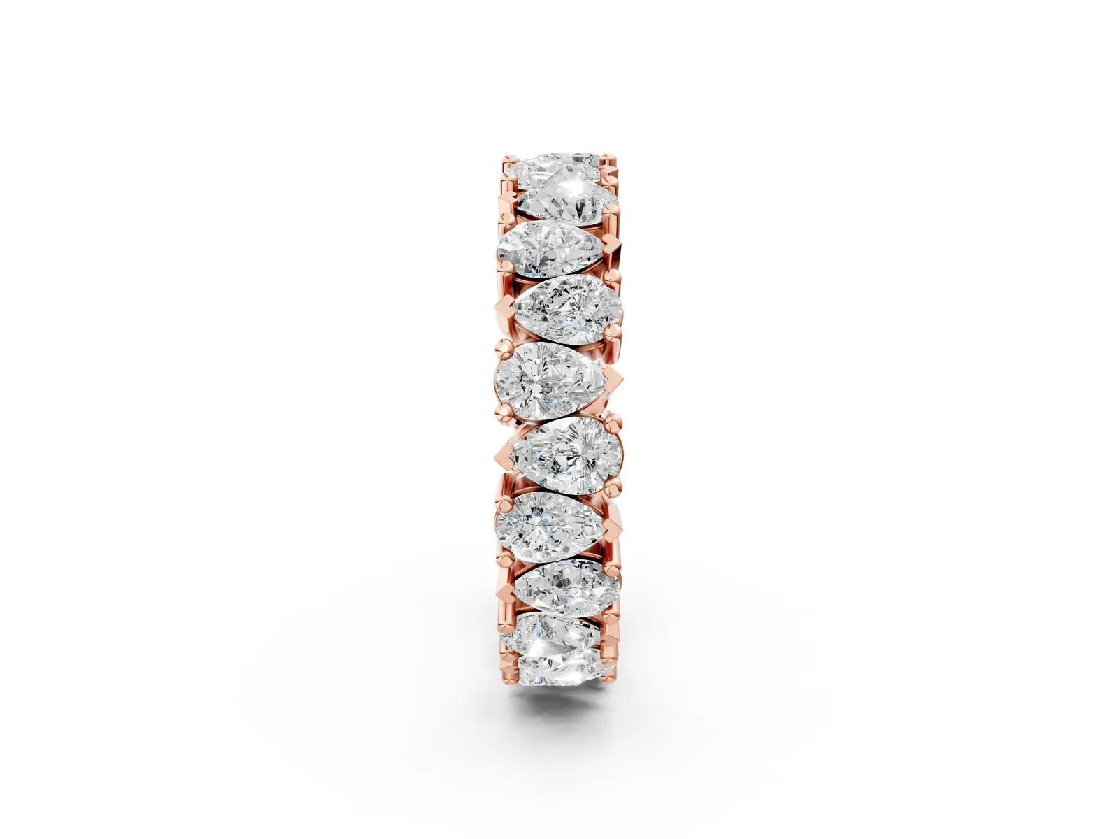 Pear Diamond Shared Prong Eternity Band Rose gold