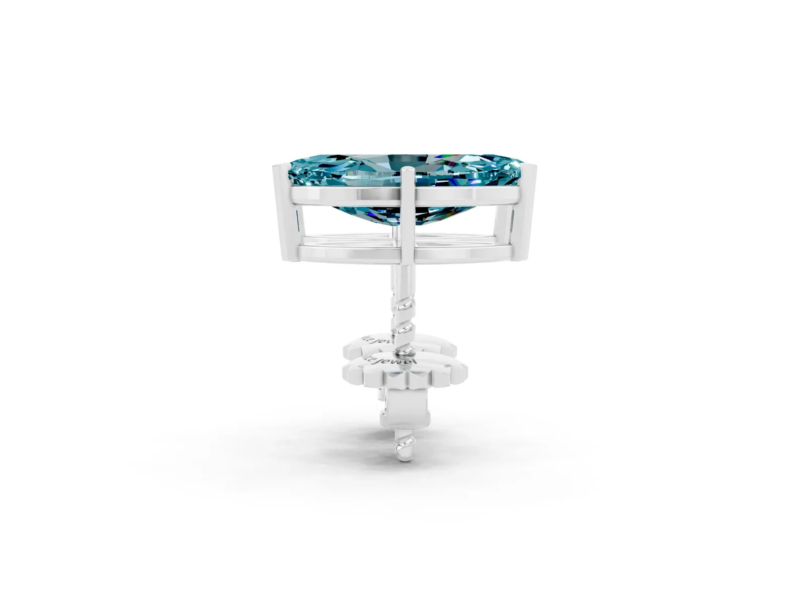 Marquise Cut Blue Topaz Stud Earrings Silver