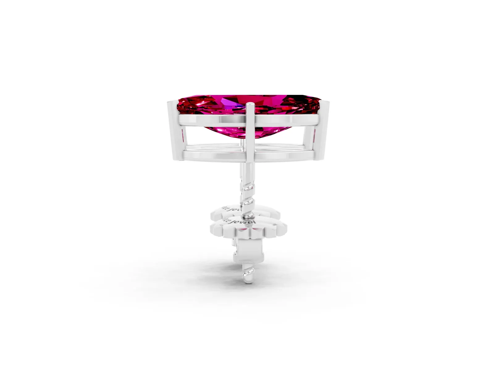 Marquise Cut Garnet Stud Earrings Silver