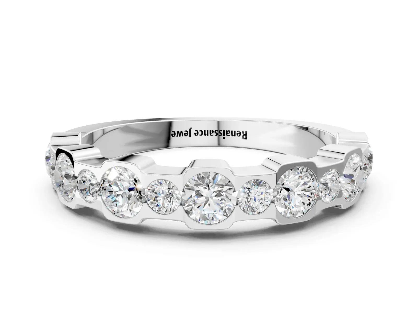 Round Diamond Promise Ring with Round Diamond Accents White gold
