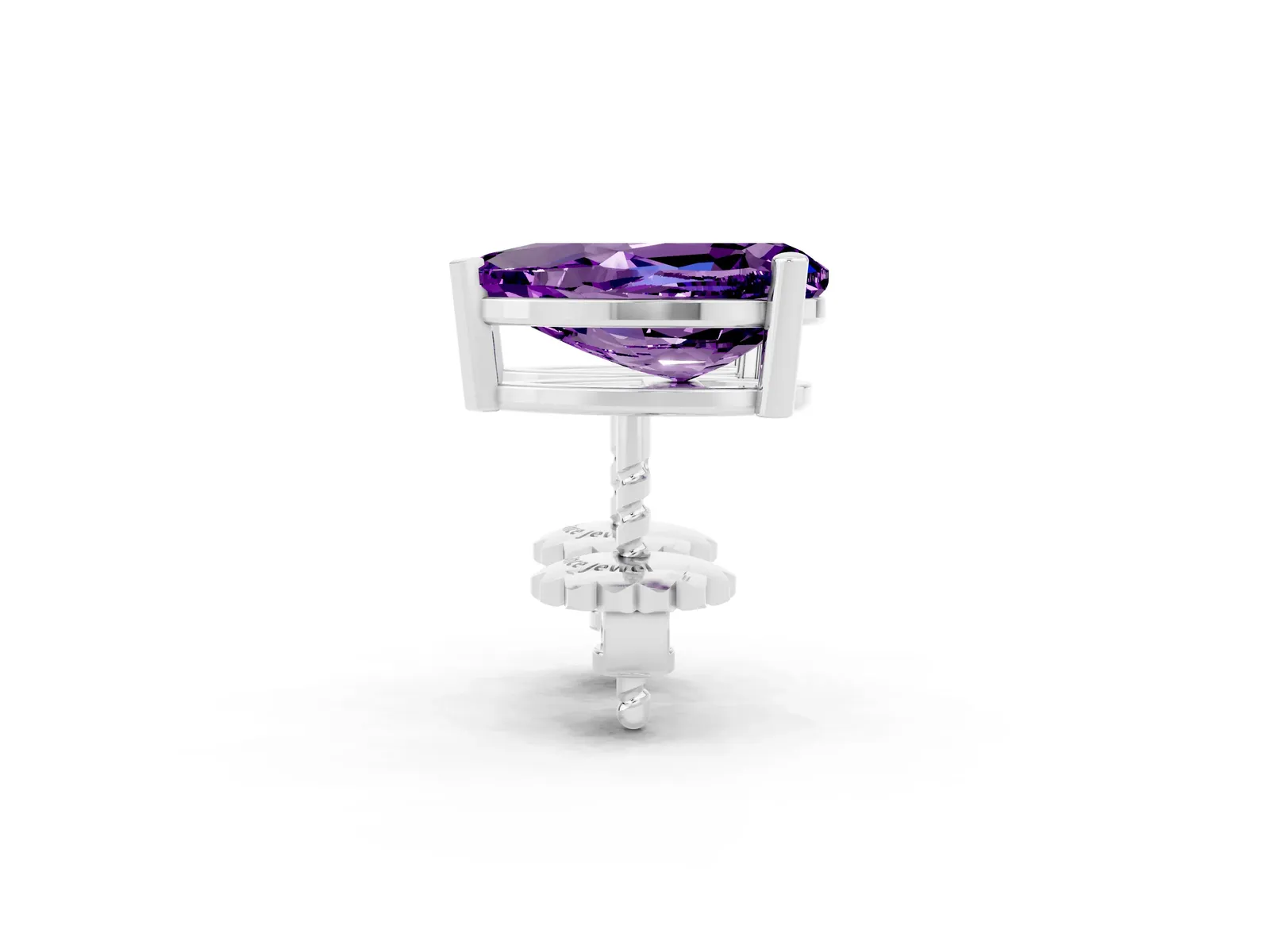 Pear Cut Amethyst Stud Earrings Silver