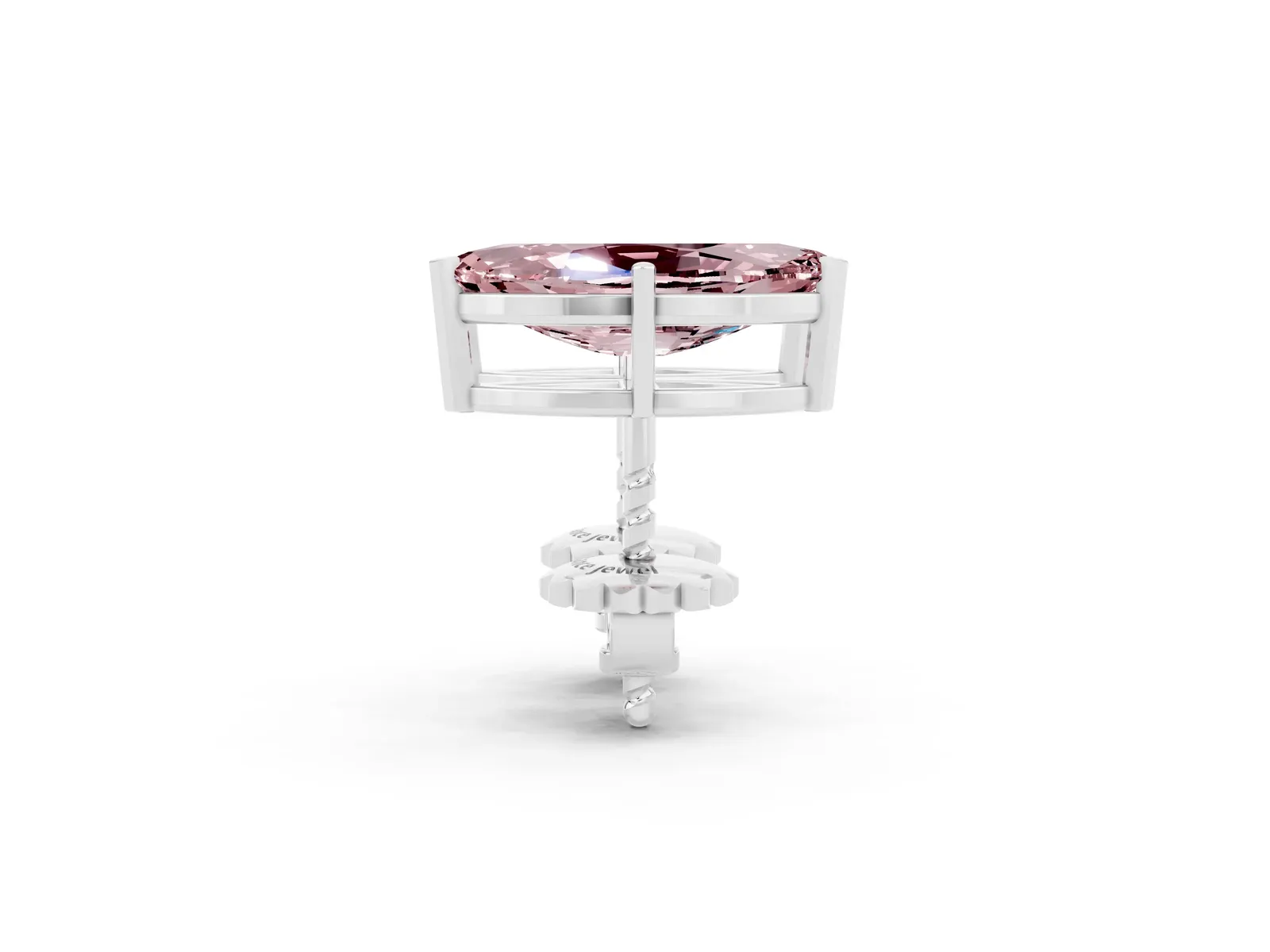 Marquise Cut Morganite Stud Earrings Silver
