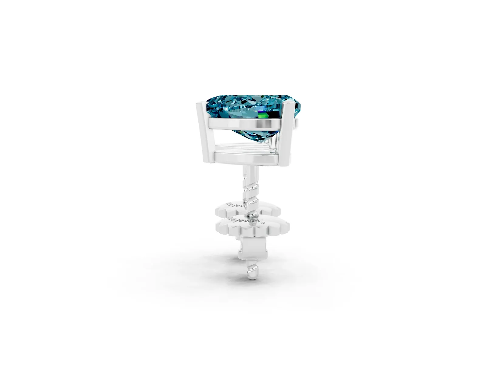 Heart Cut Blue Topaz Stud Earrings Silver
