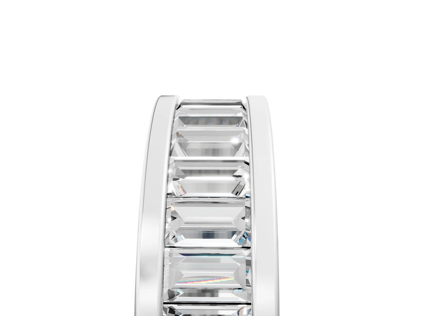 baguette Cut eternity band with channel set Silver