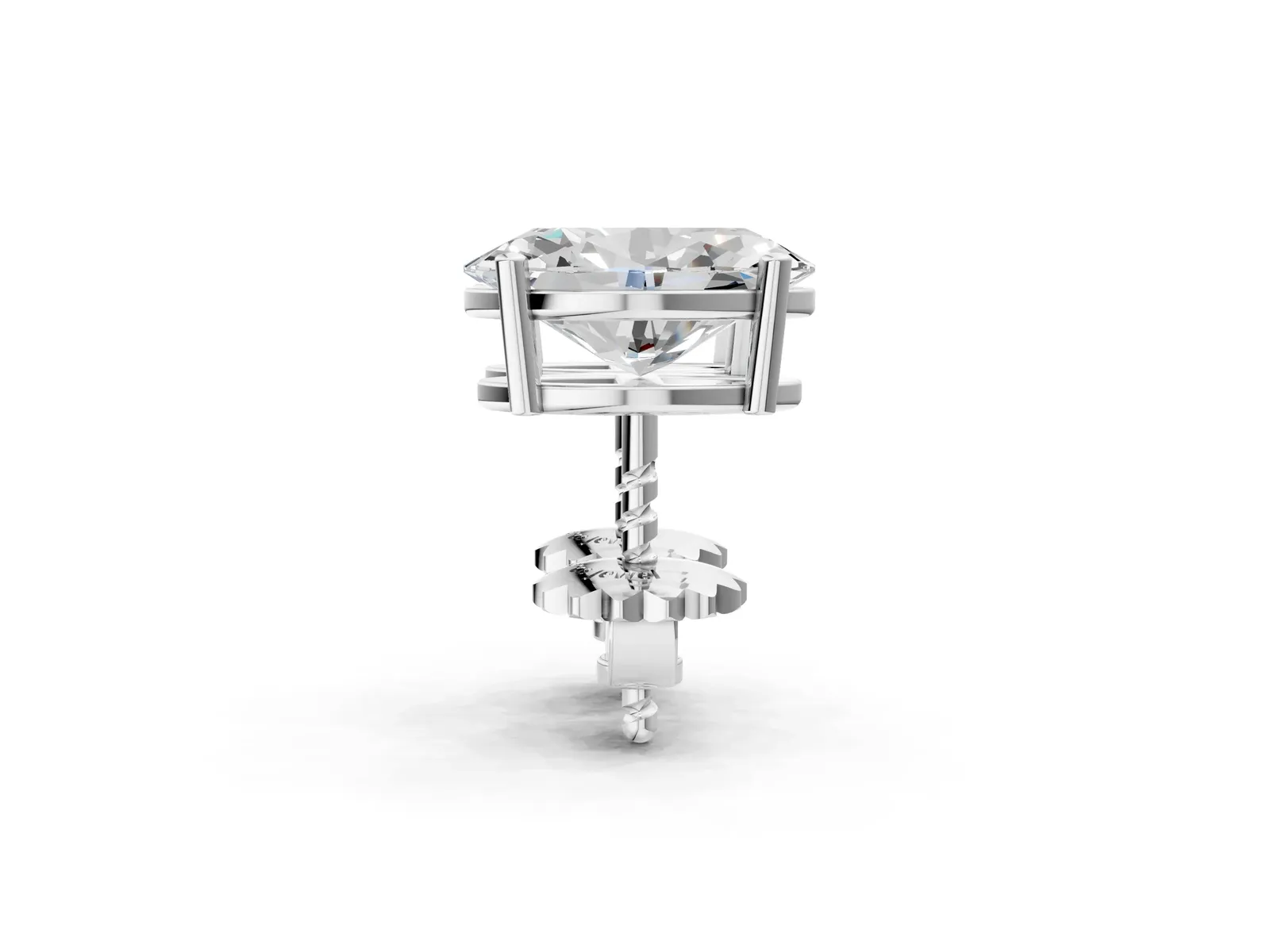 Oval Cut Diamond Stud Earrings Platinum