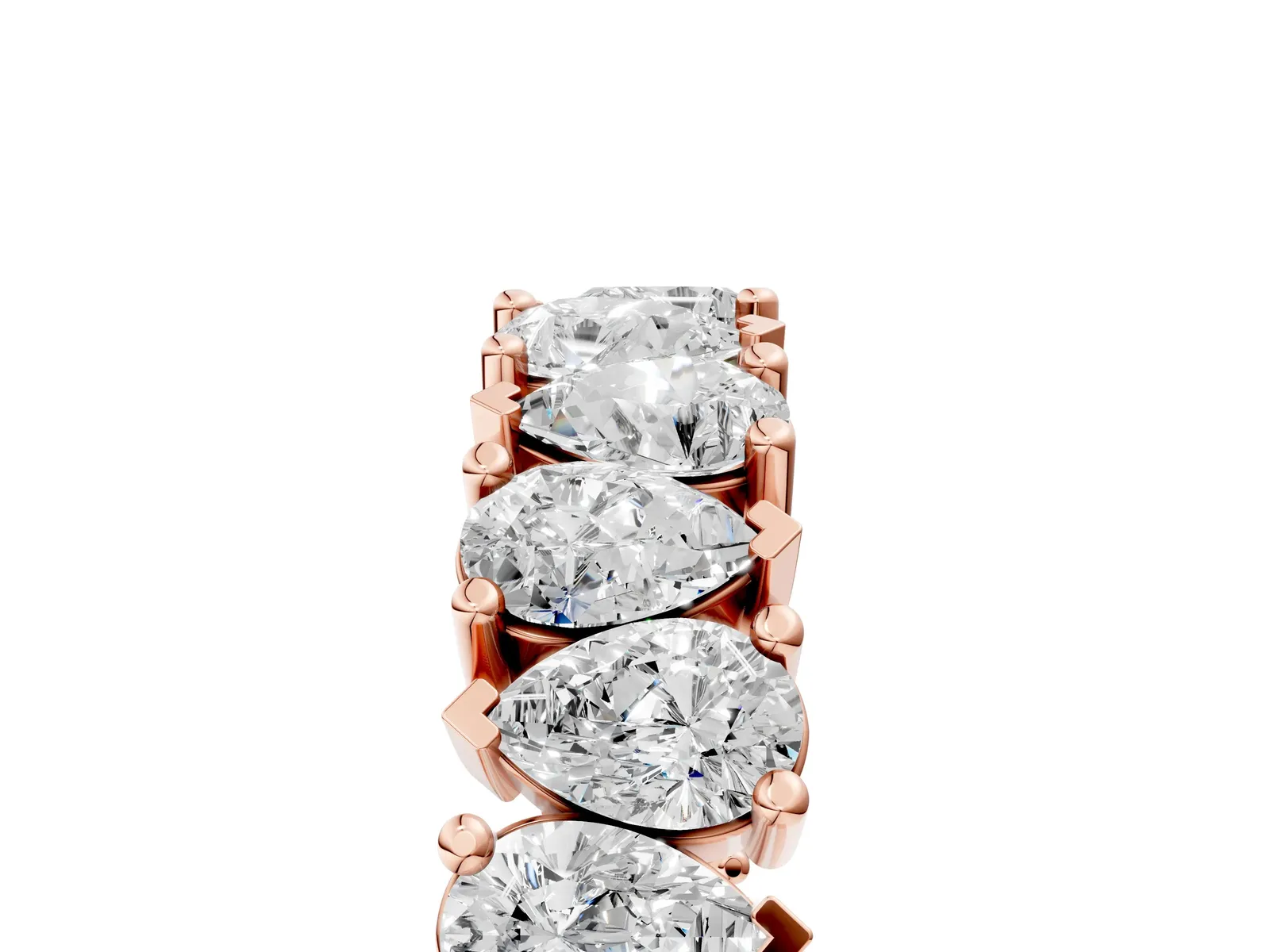 Pear Diamond Shared Prong Eternity Band Rose gold