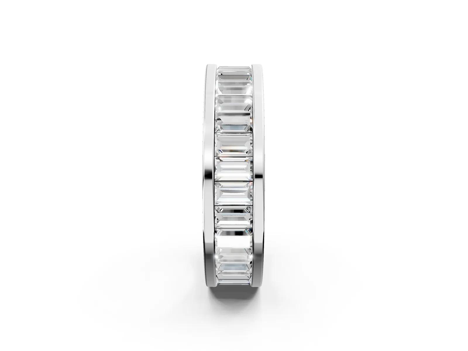 baguette Cut eternity band with channel set Silver