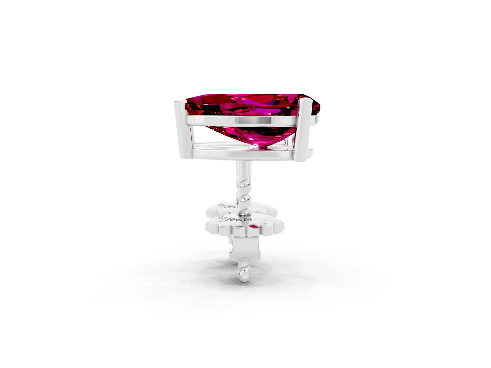 Pear Cut Garnet Stud Earrings Silver