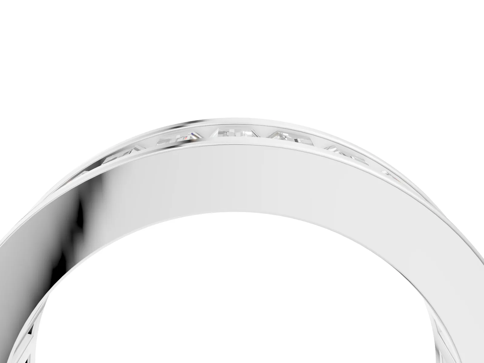 baguette Cut eternity band with channel set Silver