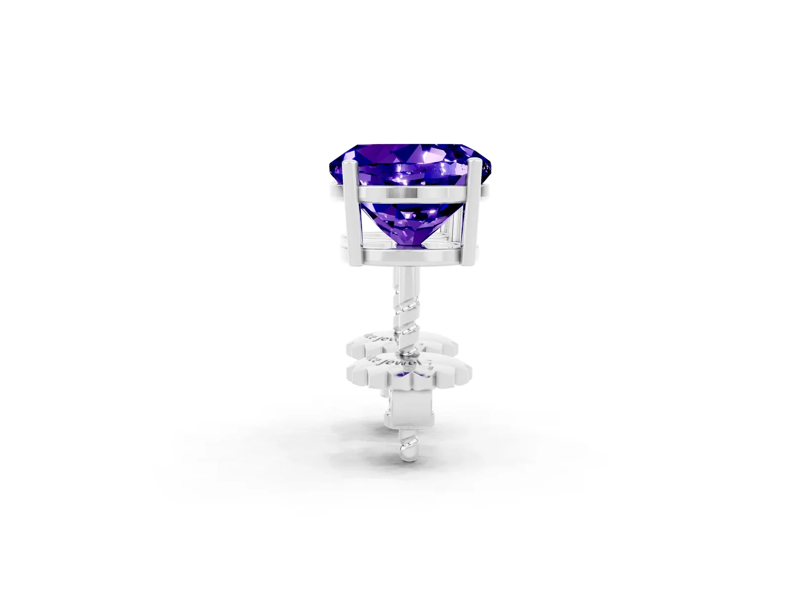 Round Cut Tanzanite Stud Earrings Silver