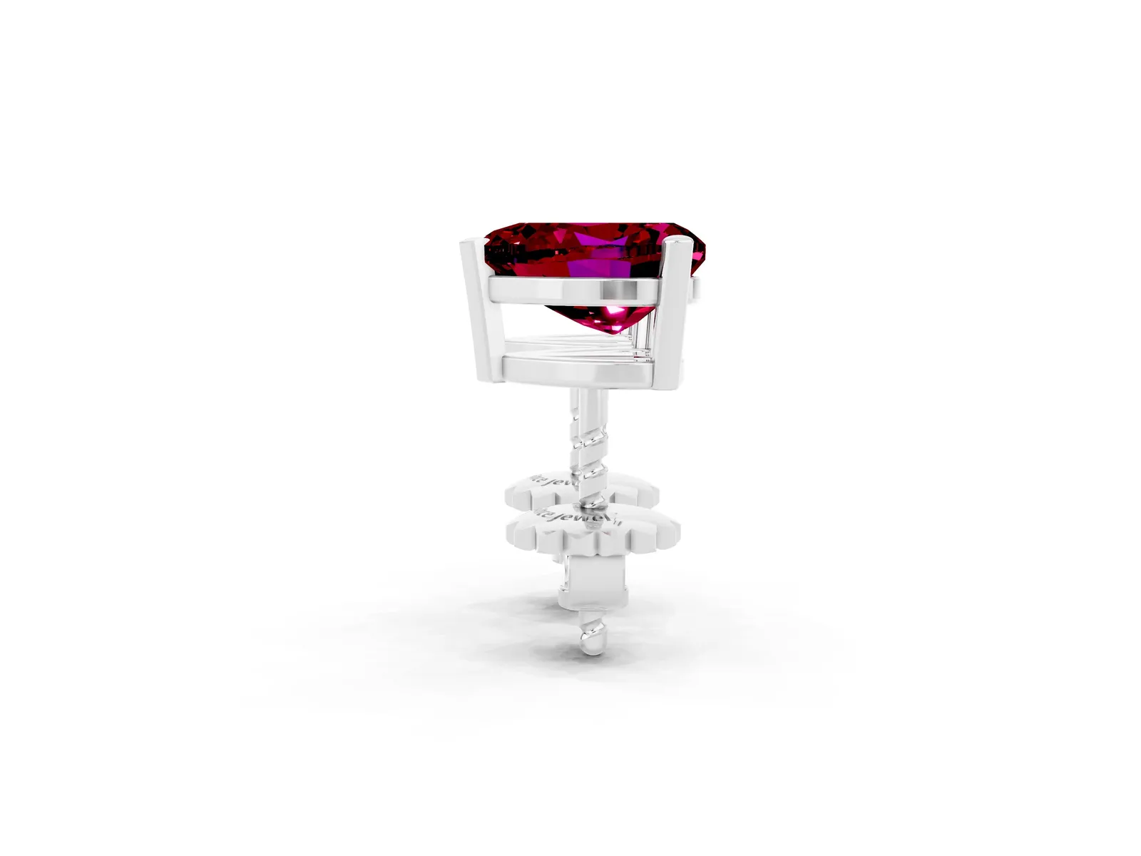 Heart Cut Garnet Stud Earrings Silver