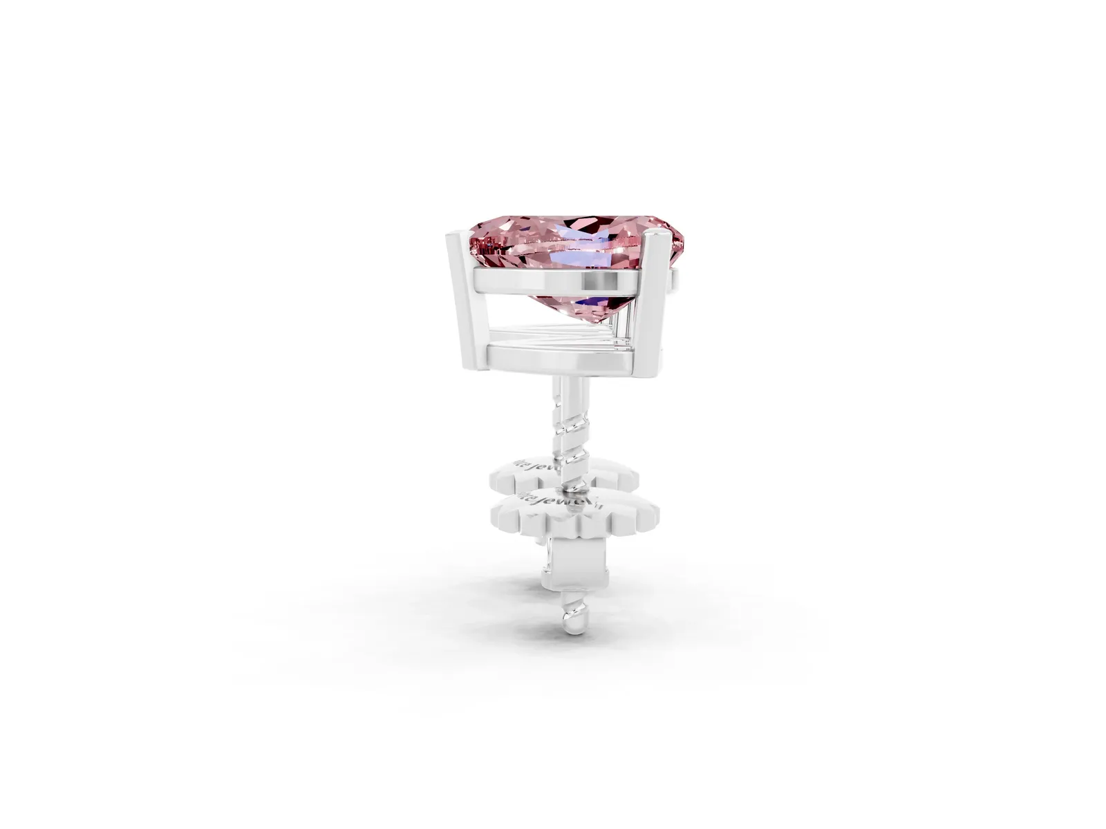 Heart Cut Morganite Stud Earrings Silver